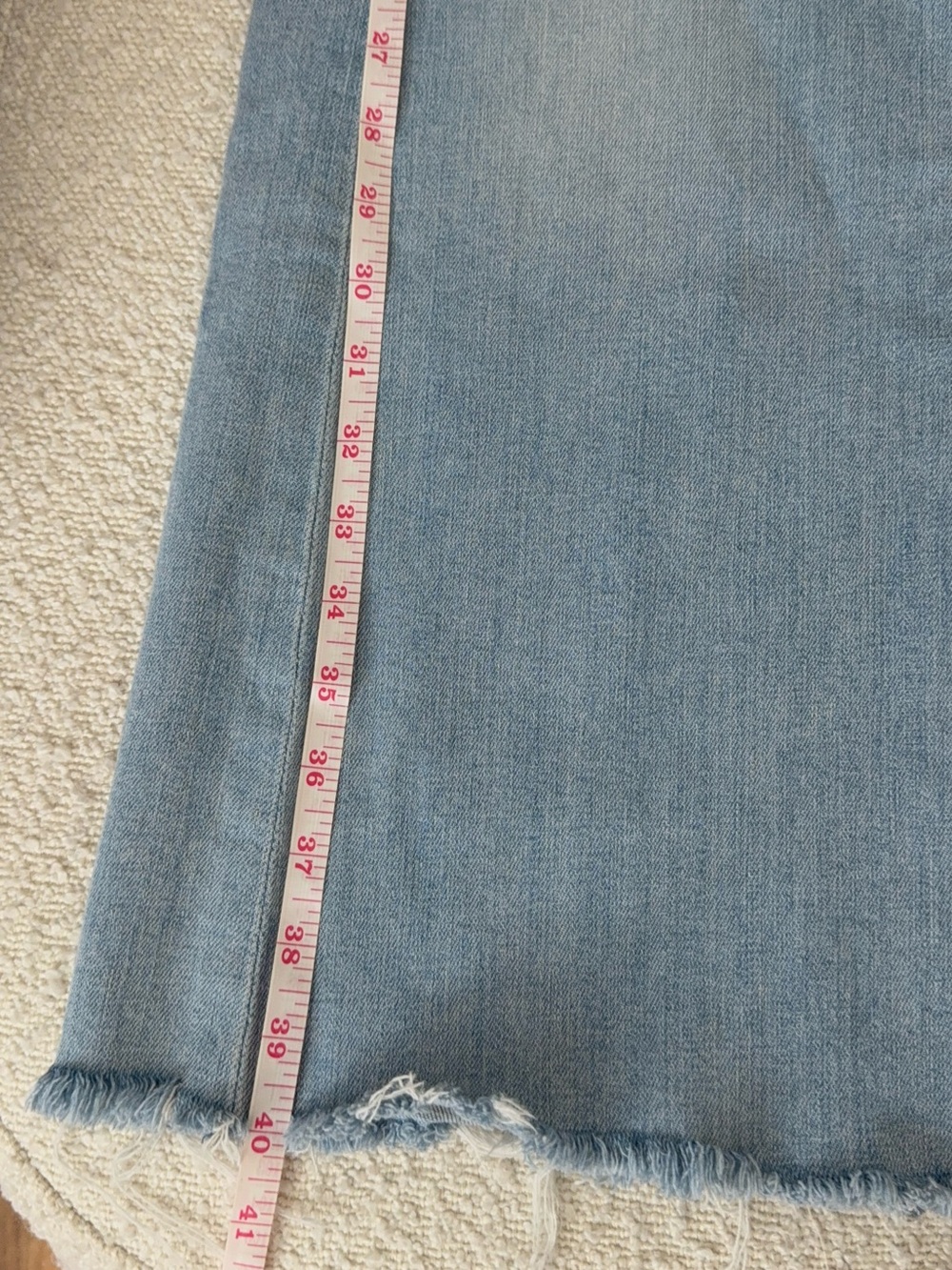 7 For All Mankind Light Blue Braided-Pocket Straight Leg Jeans - Picture 6 of 11